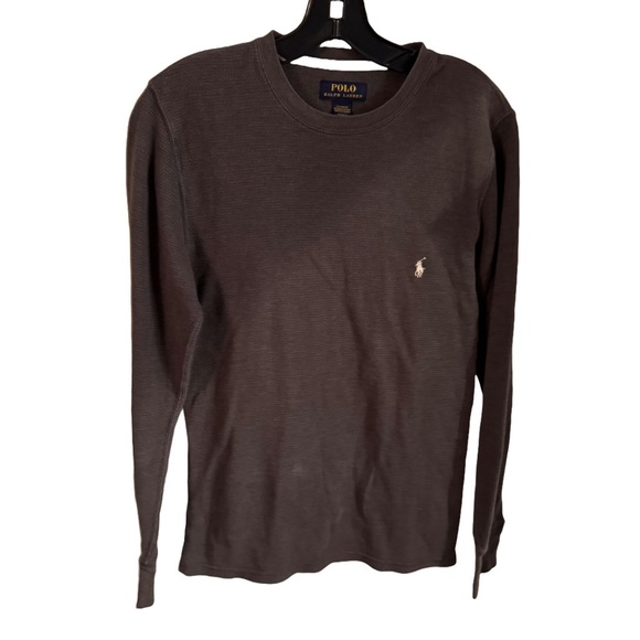 Polo Ralph Lauren Men's Grey Waffle Knit Thermal Crew-Neck Long Sleeve Shirt S - Picture 3 of 11